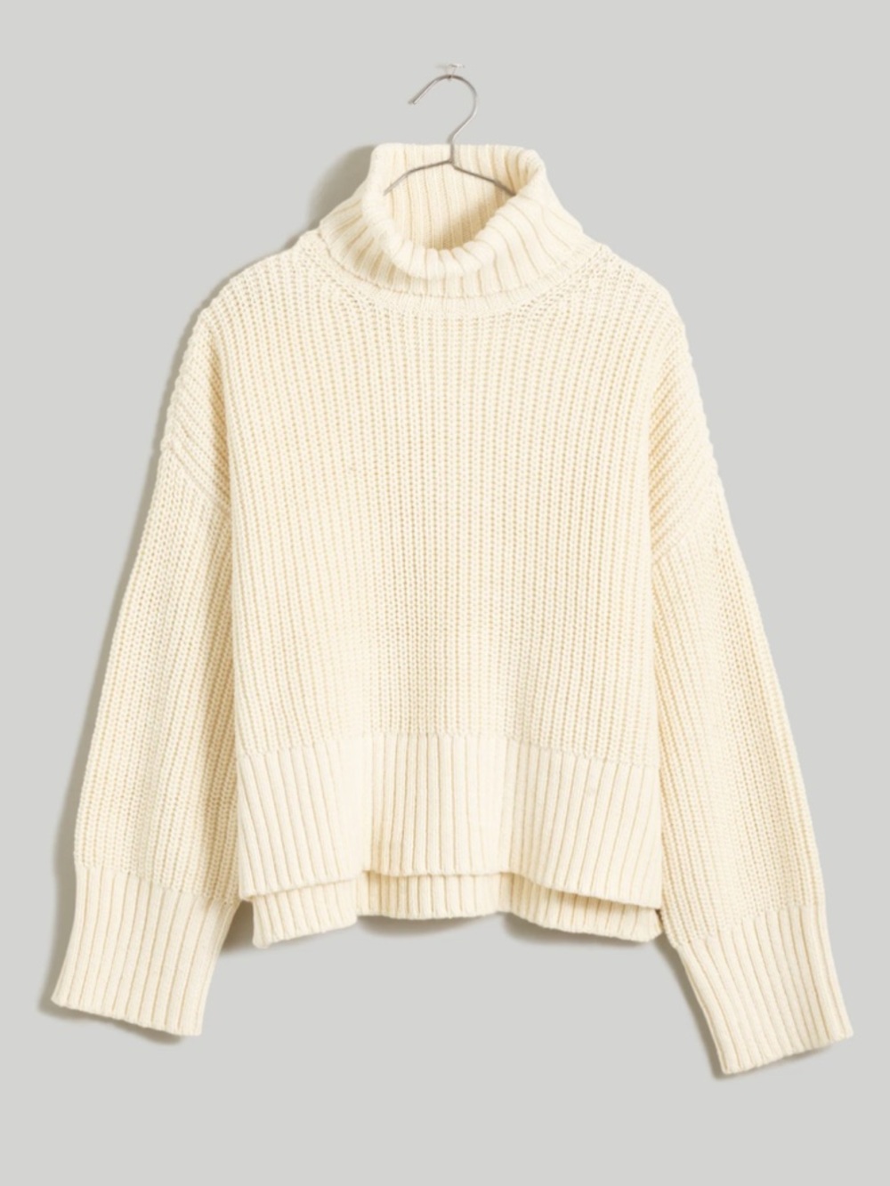 Madewell Wide Rib Turtleneck Sweater Ivory Cream NEW Small